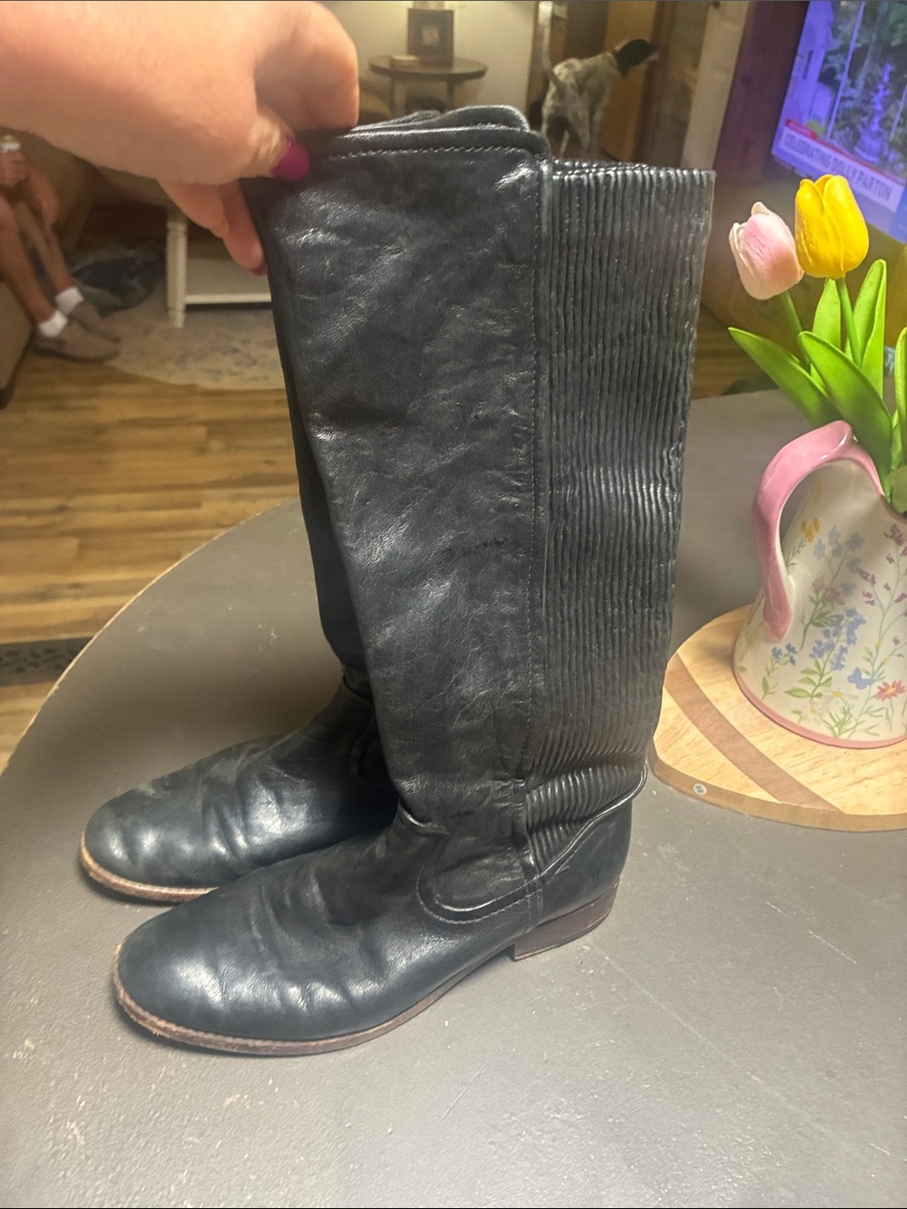 Frye Classic Black Leather Women’s Knee-High Boots